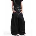 Asymmetric Buckle Denim Overalls Jeans