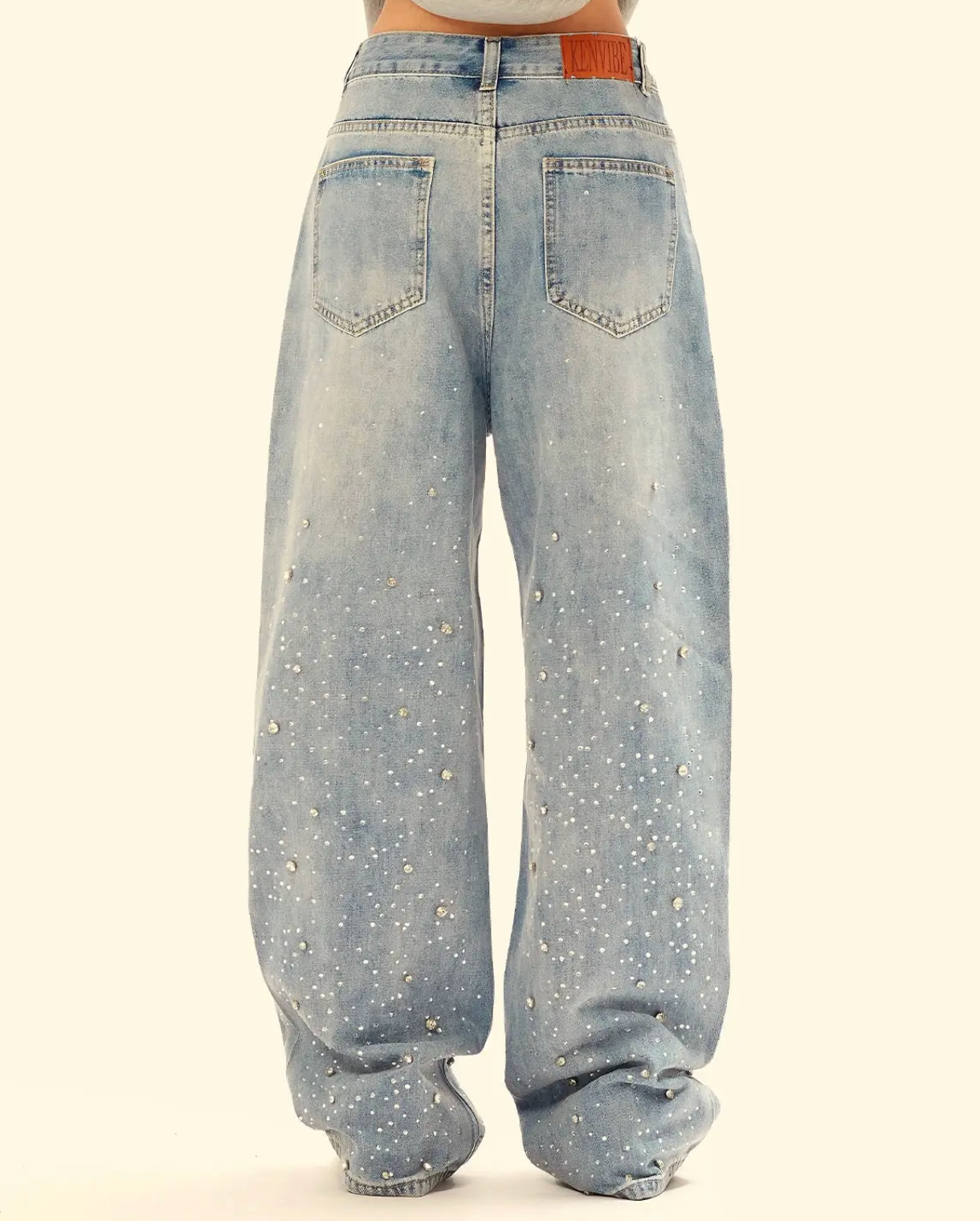 Wide Leg Washed Denim Jeans