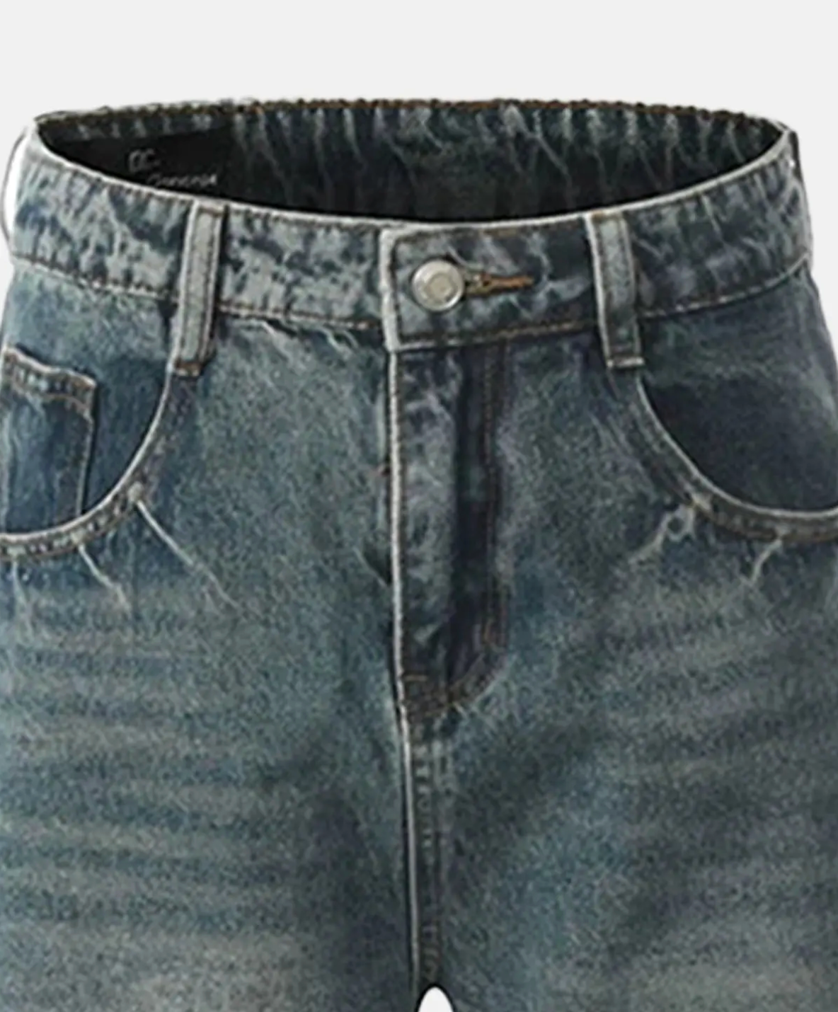 Barrel Leg Washed Denim Jeans