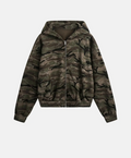 Cropped Camo Zip-Up Hooded Jacket