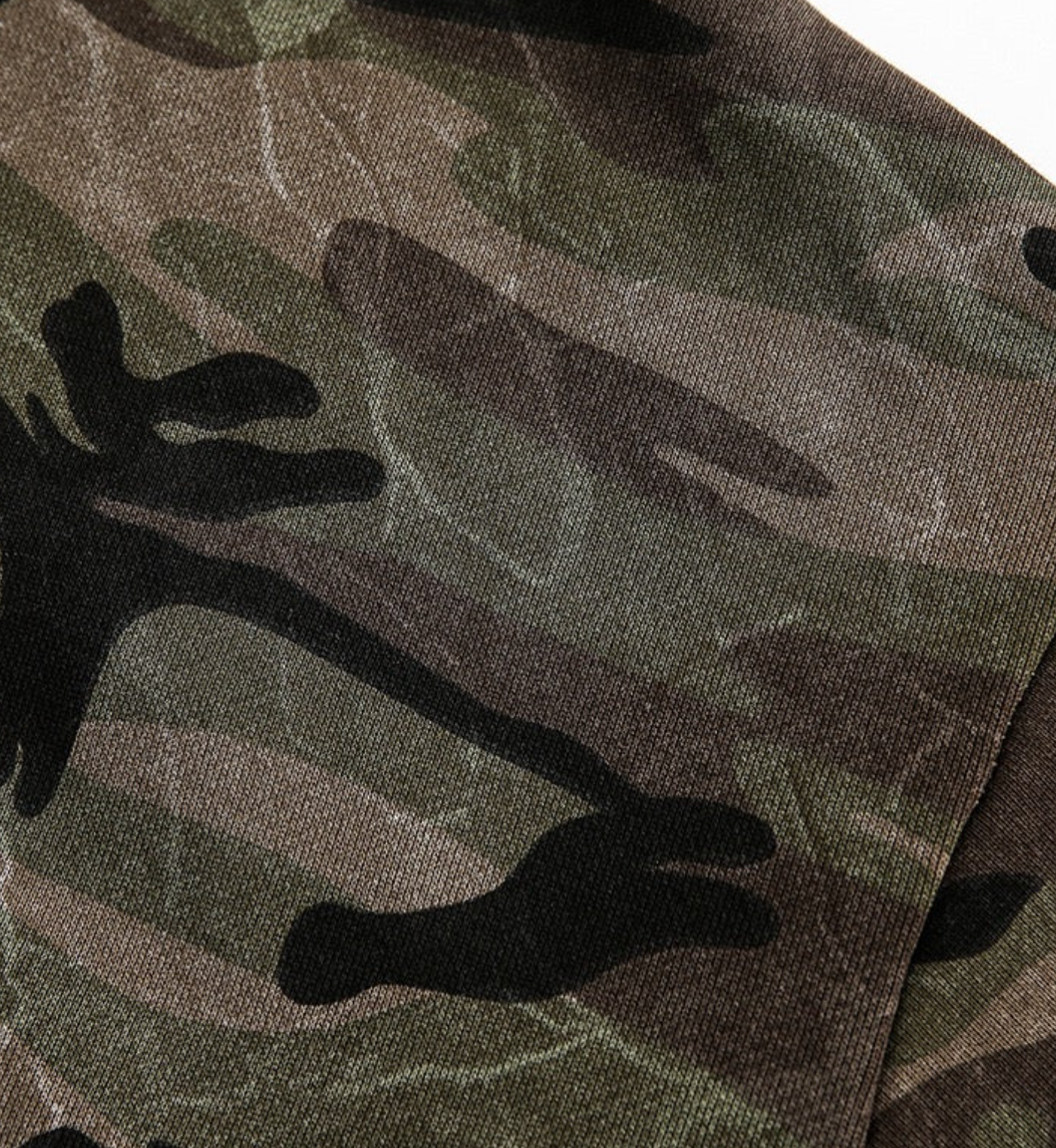 Cropped Camo Zip-Up Hooded Jacket